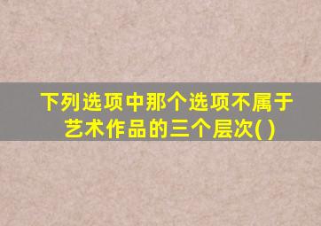 下列选项中那个选项不属于艺术作品的三个层次( )